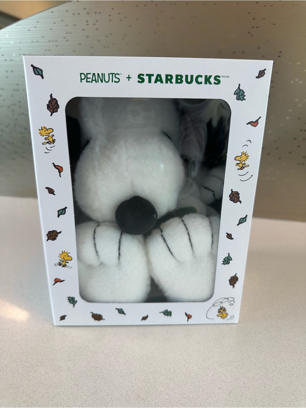 Starbucks Peanuts White & Black Snoopy Plush Toy